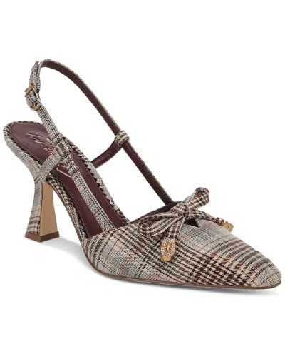 Circus Ny By Sam Edelman Women's Monica Pointed-toe Strappy Pumps In Brown Tweed,eggshell Multi