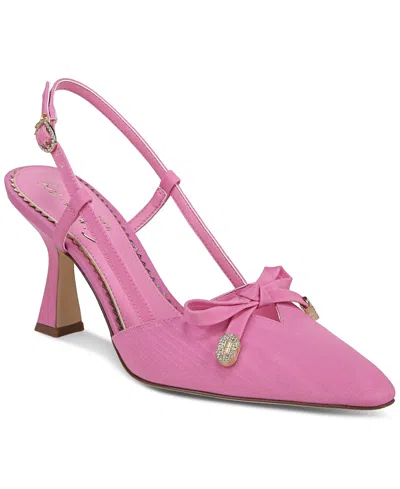 Circus Ny By Sam Edelman Women's Monica Pointed-toe Slingback Bow Pumps In Pink Confetti