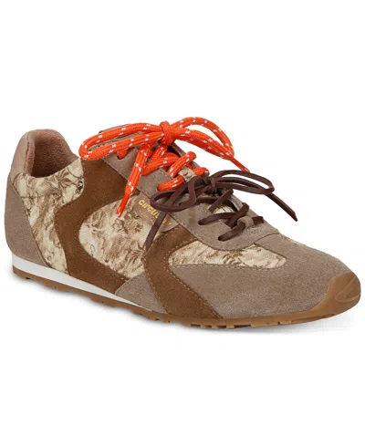 Circus Ny By Sam Edelman Women's Nash Lace-up Sneakers In Faded Sepia,spiced Nutmeg Floral