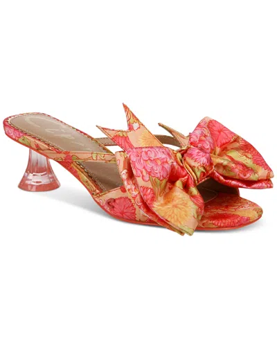 Circus Ny By Sam Edelman Women's Natalina Bow Kitten-heel Dress Sandals In Apricot Haze Multi