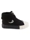 Circus Ny By Sam Edelman Women's Sophi 25mm Faux Shearling High Top Sneakers In Black Canvas