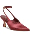 Circus Ny By Sam Edelman Women's Tara High-vamp Pointed-toe Pumps In Chianti Satin