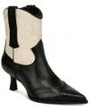 Circus Ny By Sam Edelman Women's Yolanda Kitten-heel Western Booties In Black,vanilla Bean