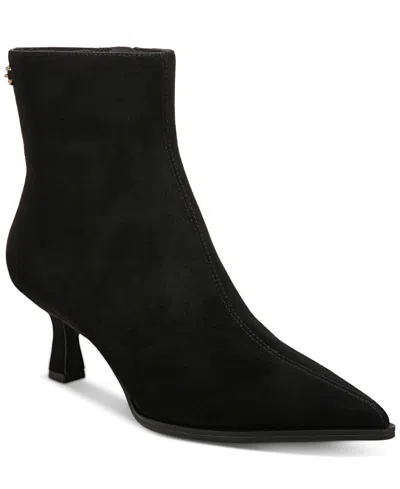 Circus Ny By Sam Edelman Women's Yuki Kitten-heel Pointed-toe Booties In Black Suede