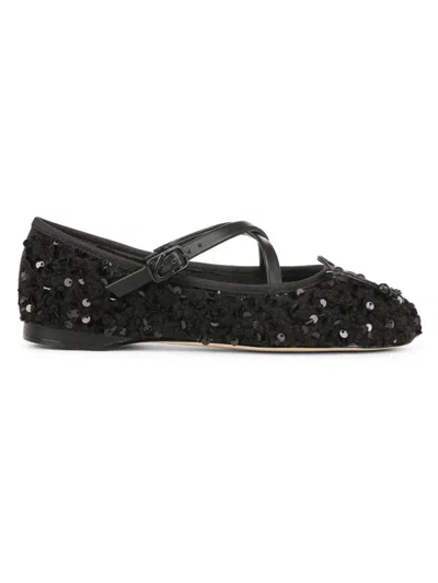 Circus Ny By Sam Edelman Women's Zuri Cozy Sequinned Ballet Flats In Black