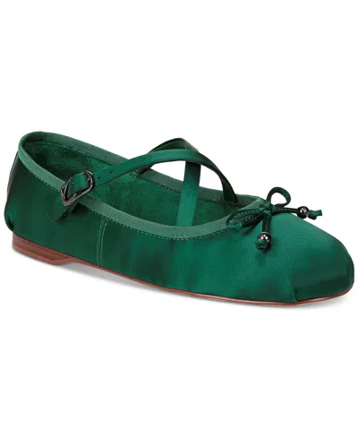 Circus Ny By Sam Edelman Women's Zuri Crossband Ballet Flats In Emerald City Satin