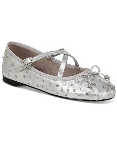 Circus Ny By Sam Edelman Women's Zuri Stud Crossband Ballet Flats In Silver