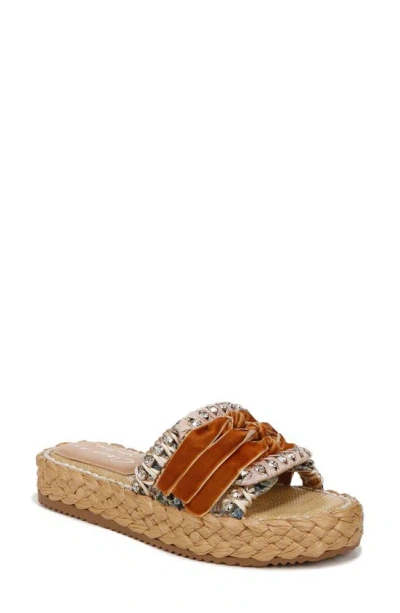 Circus Ny By Sam Edelman Wyatt Ribbon Platform Slide Sandals In Ocean Sapphire Multi