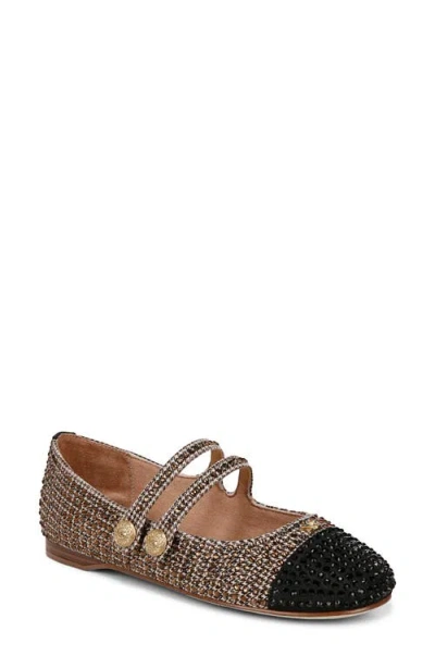 Circus Ny By Sam Edelman Zoey Cap Toe Mary Jane Flat In Black Natural Multi/black