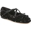 Circus Ny By Sam Edelman Zuri Ballet Flat In Black Shearling,black Sequin