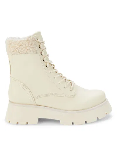 Circus Ny Women's Larsa Faux Fur Trim Ankle Boots In Ivory