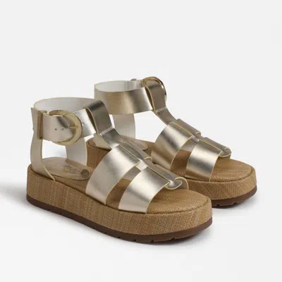 Circus.ny Women's Buckle Platform Sandal In Jute In Gold