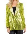 Cirka Oversized Sequin Blazer In Lime Green In Green