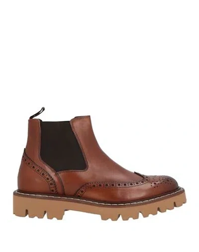 Ciro Lendini Man Ankle Boots Tan Size 9 Leather In Brown