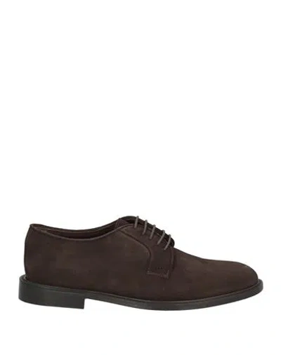 Ciro Lendini Man Lace-up Shoes Dark Brown Size 9 Leather