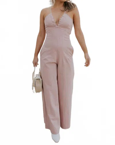 C'isa Aleah Sleeveless Jumpsuit In Mauve Pink