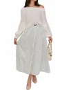 C'isa Penelope Floral Maxi Skirt In Light Blue/cream In Multi