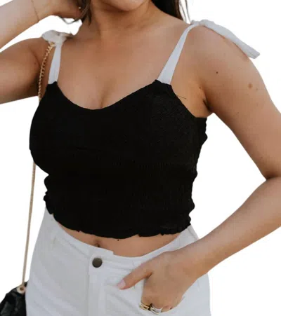 C'isa Reese Cropped Tank Top In Black/white In Multi
