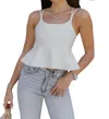 C'isa Samara Flare Double Strap Tank In Off White In White