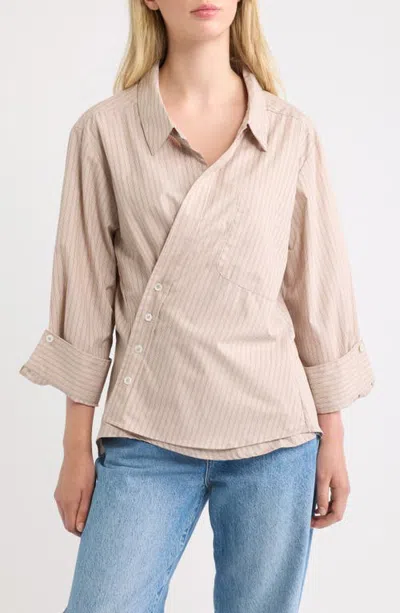 Cissa Asymmetric Shirt In Saddle Stripe