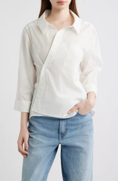 Cissa Asymmetric Wrap Top In White