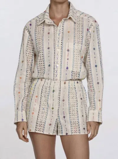 Cissa Belle Button Down Shirt In Kleido Eyelet In Multi