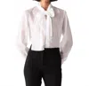 Cissa Bow Tie Blouse In White In White