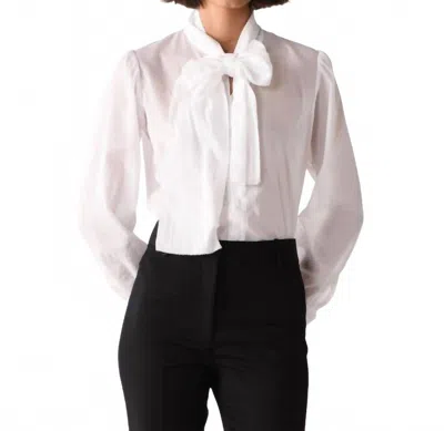 Cissa Bow Tie Blouse In White