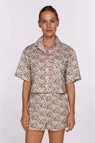 Cissa Boxer Silk-like Blouse In Quey 2 In Multi