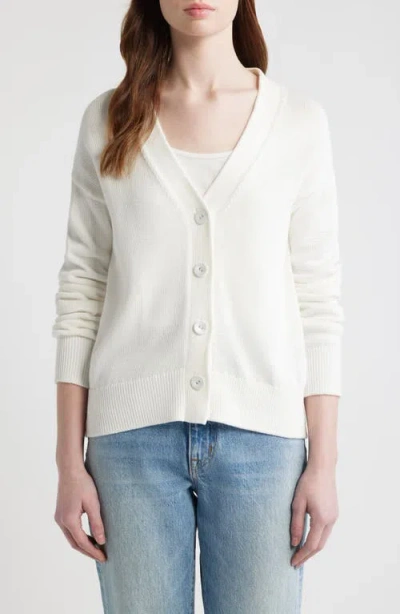 Cissa Button-up Cotton Wrap Cardigan In White
