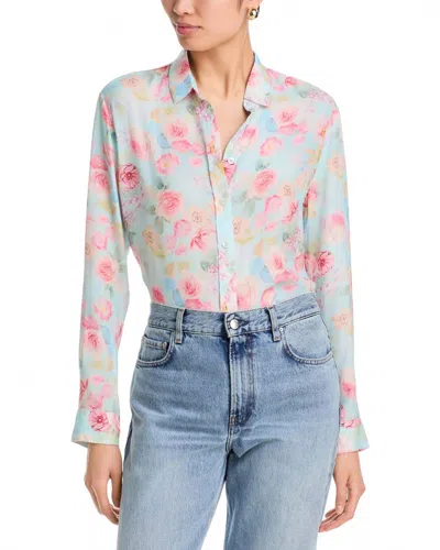 Cissa Classic High Summer Shirt In Blue Water Rose In Multi