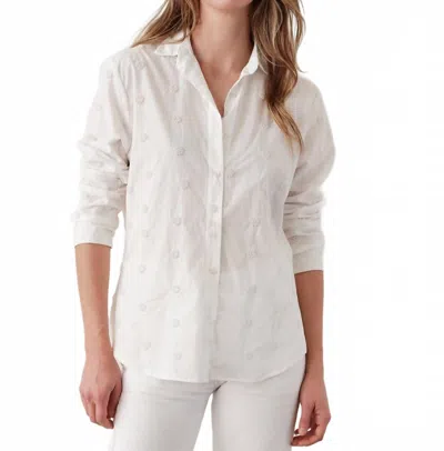 Cissa Classic Shirt In White Pearl Rounds In Multi