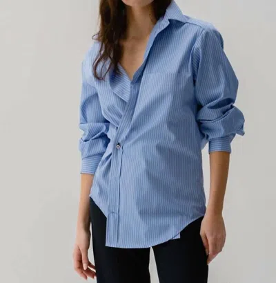 Cissa Crop Boyfriend Shirt In Kent Stripe