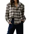 Cissa Crop Japanese Flannel Shirt In White Plaid