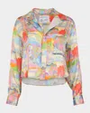 Cissa Liberty Of London - The Belle Button-front Silk Shirt In Prospect Road