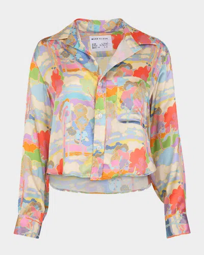 Cissa Liberty Of London - The Belle Button-front Silk Shirt In Multi