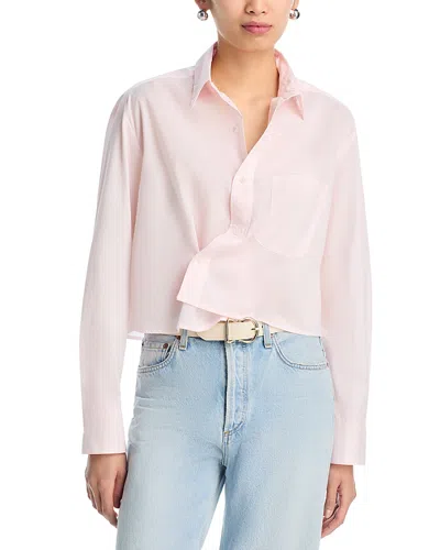 Cissa Long Sleeve Cropped Shirt In Pink