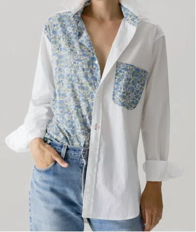 Cissa Men's Color Block Shirt In White/somerset In Multi