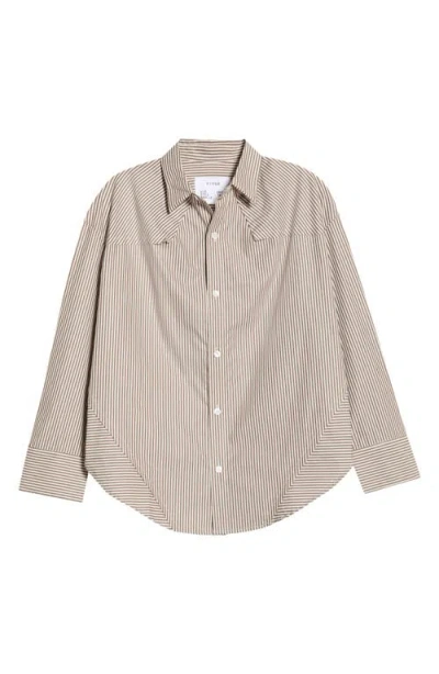 Cissa Oversized Striped Cotton Shirt In Neutral
