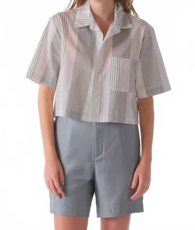CISSA PIXIE BUTTON DOWN SHIRT IN MULTI STRIPE
