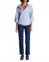 Cissa Pop Over Fixed Wrap Overshirt In Pool Stripe In Multi