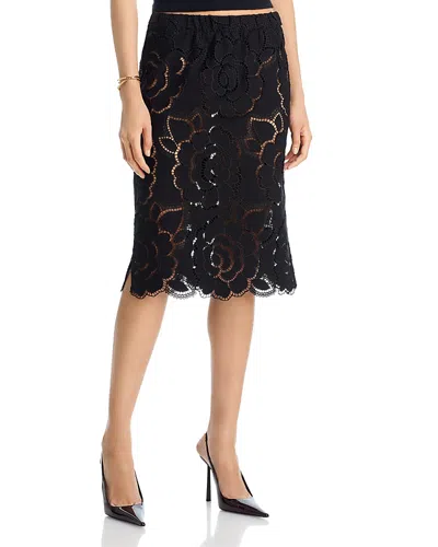 Cissa Pull On Midi Pencil Skirt In Black