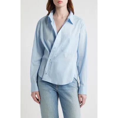 Cissa Relaxed Button-up Wrap Shirt In Blue