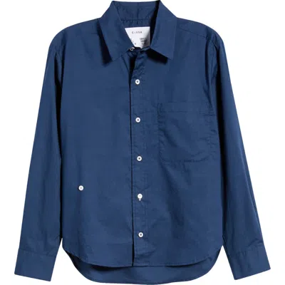 Cissa Relaxed Button-up Wrap Shirt In Blue