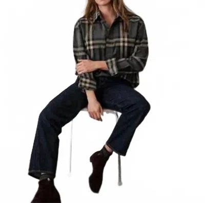 Cissa Shorty Shirt In Charcoal Plaid In Multi