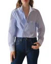 Cissa The Shorty Mixed Stripe Cropped Shirt In Scrappy