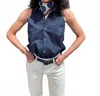 Cissa Sleeveless Racerback Shirt In Navy In Blue