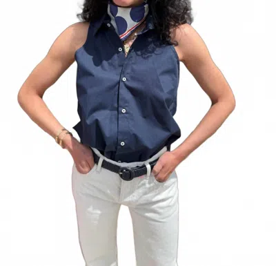 Cissa Sleeveless Racerback Shirt In Navy In Blue