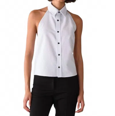 Cissa Sleeveless Vest Top In Polka Dot In White