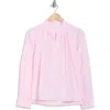 Cissa Split Neck Puff Sleeve Top In Pink